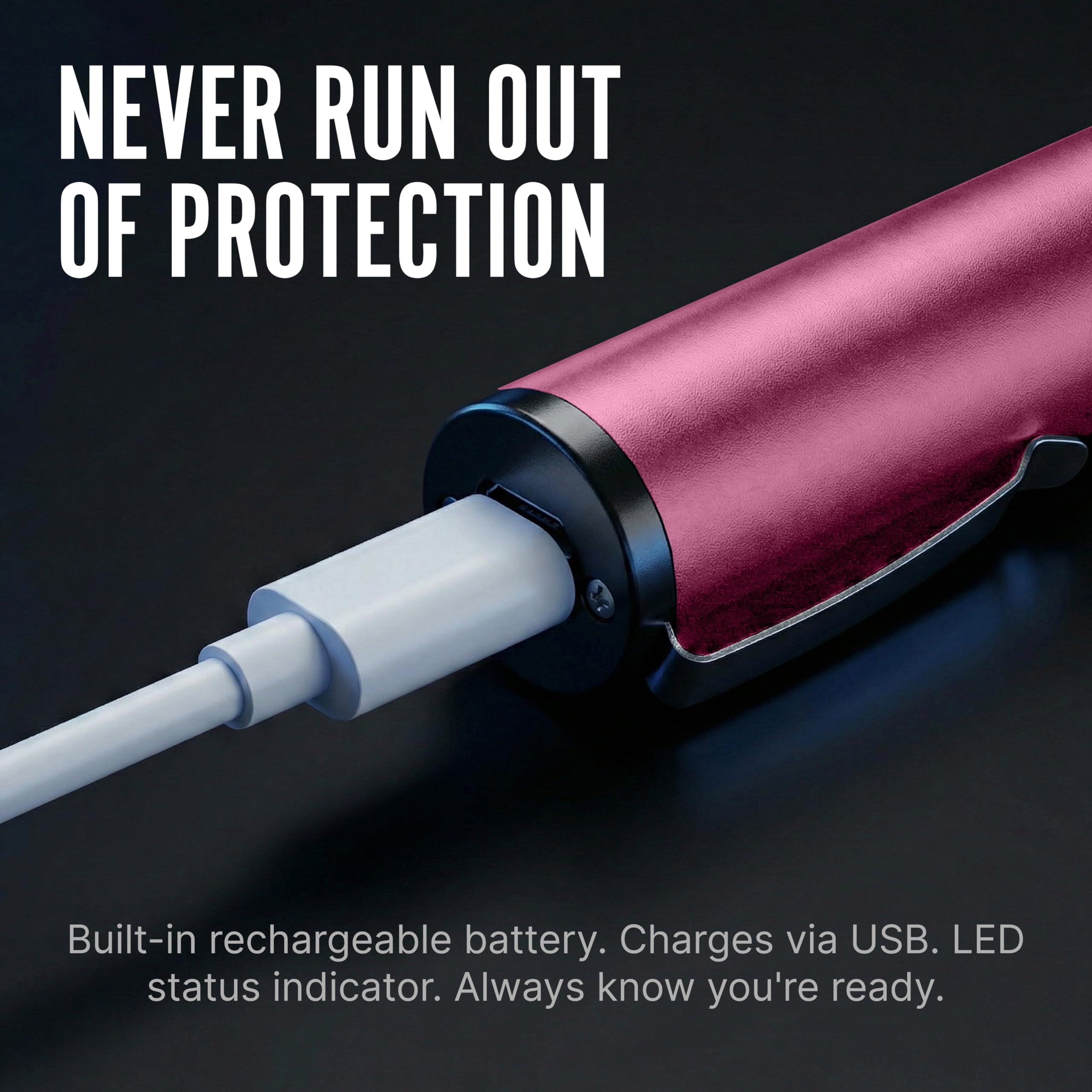 Streetwise Pain Pen 25,000,000 Volts Stun Gun for Self Protection - Tactical Stun Pen for Women and Men, USB Rechargeable, Battery Indicator, Durable Clip, Compact and Concealable for Protection