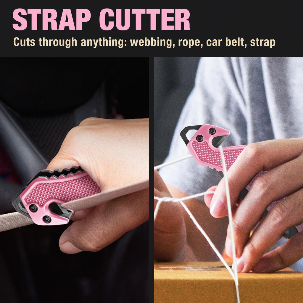 GOOD WORKER Legal Pocket Knife with 2.95” Serrated Blade, Glass Breaker, Seat Belt Cutter - EDC Sharp Folding Knives with Portable Clip - Small Tool for Tactical Camping Survival Hiking - Gifts for Men, Women
