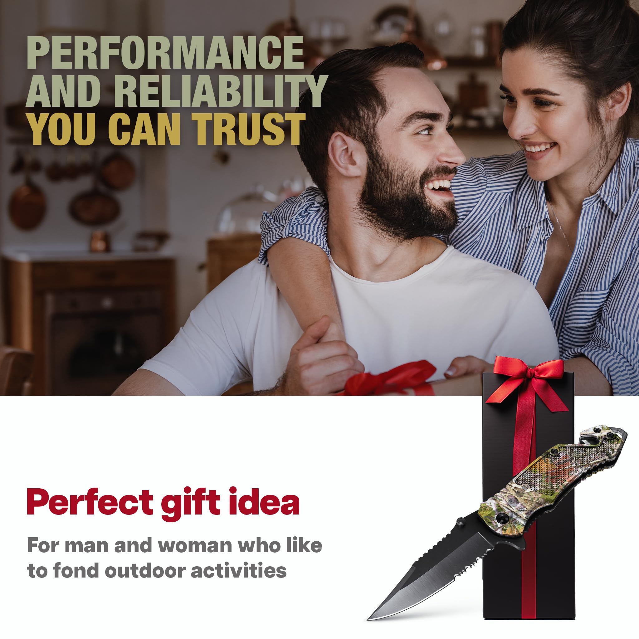 GOOD WORKER Legal Pocket Knife with 2.95” Serrated Blade, Glass Breaker, Seat Belt Cutter - EDC Sharp Folding Knives with Portable Clip - Small Tool for Tactical Camping Survival Hiking - Gifts for Men, Women