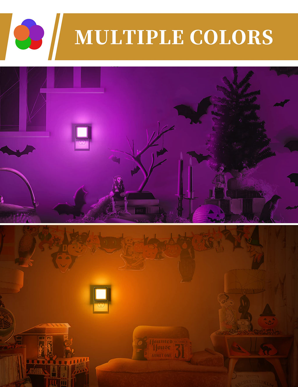 DORESshop LED Night Light, Night Lights Plug Into Wall [2 Pack] with Dusk-to-Dawn Sensor, Dimmable Nightlights, Adjustable Brightness for Bathroom, Hallway, Bedroom,Kids Room,Stairway,Soft White