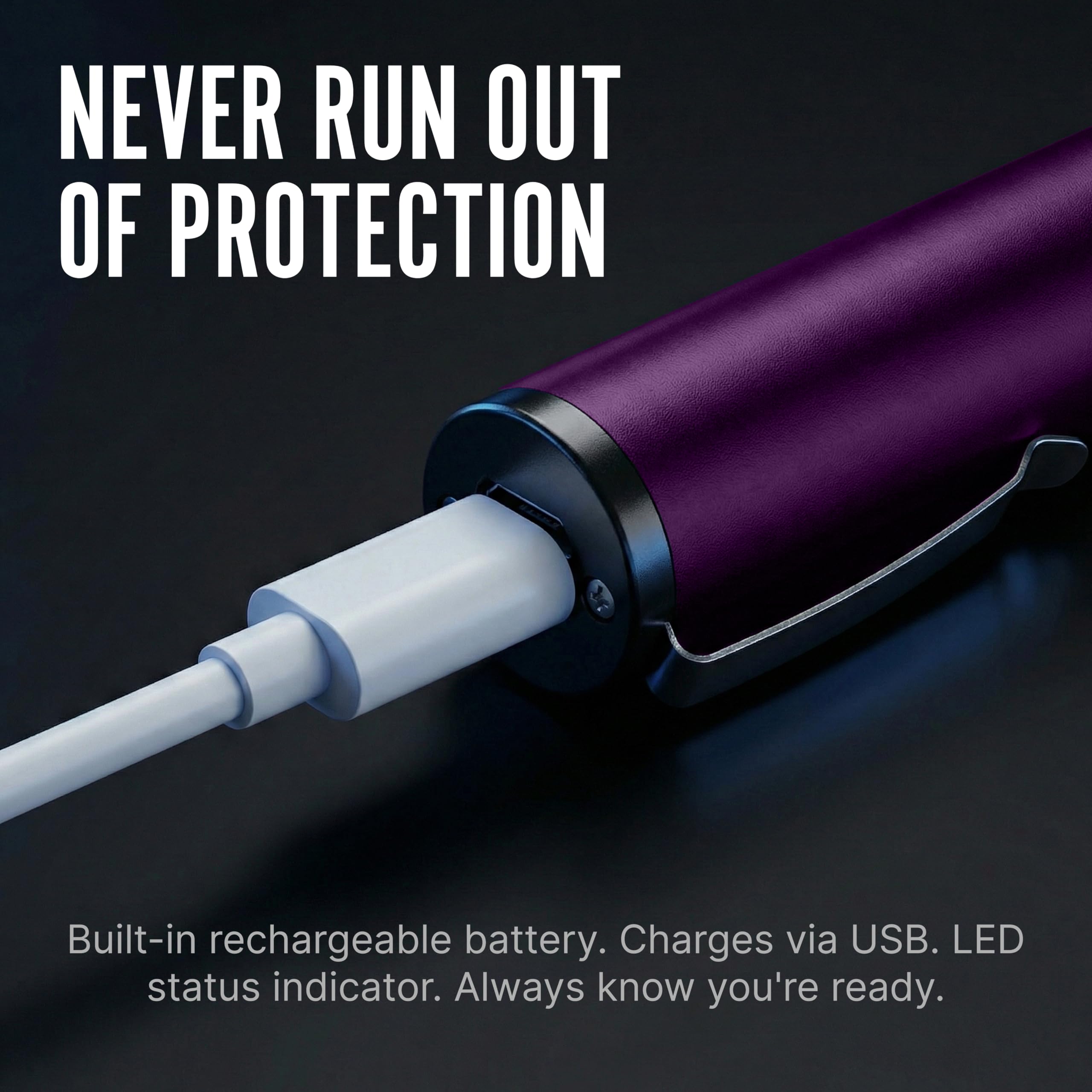Streetwise Pain Pen 25,000,000 Volts Stun Gun for Self Protection - Tactical Stun Pen for Women and Men, USB Rechargeable, Battery Indicator, Durable Clip, Compact and Concealable for Protection