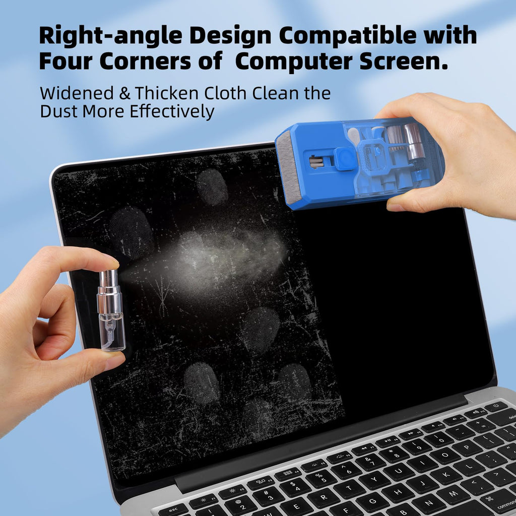 Keyboard Cleaning Kit Laptop Cleaner, All-in-1 Computer Screen Cleaning Brush Tool, Multi-Function PC Accessories Electronic Cleaner Kit Spray for iPhone iPad Macbook Earbud Camera Monitor with Patent