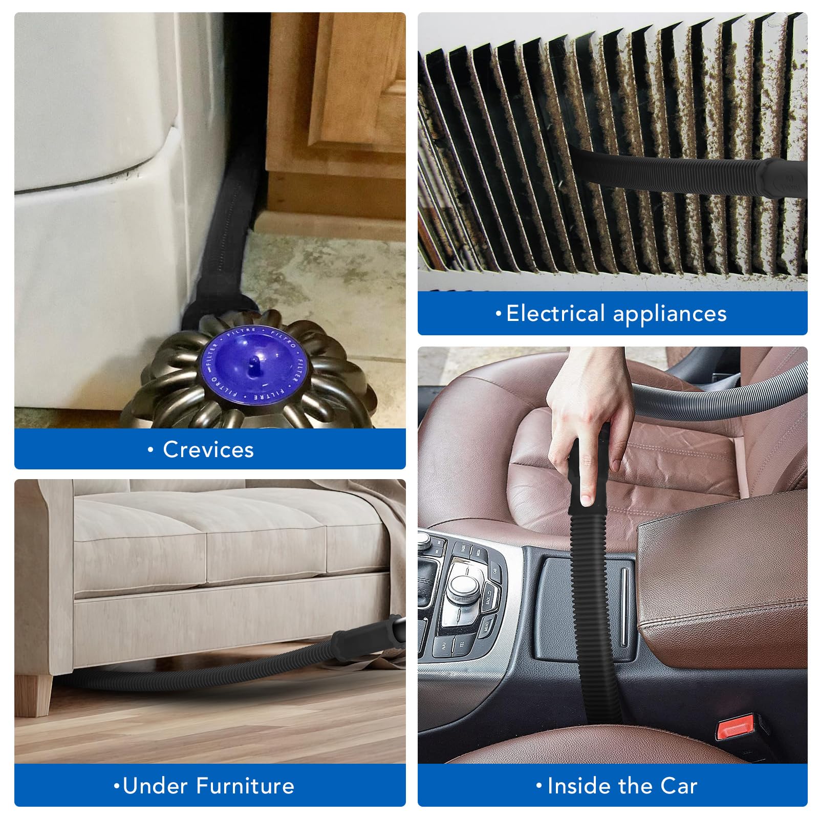 Sealegend Dryer Vent Cleaner Kit Vacuum Hose Attachment Compatible with Most Vacuum Cleaner, Quickly Lint Remover Cleaning Supplies