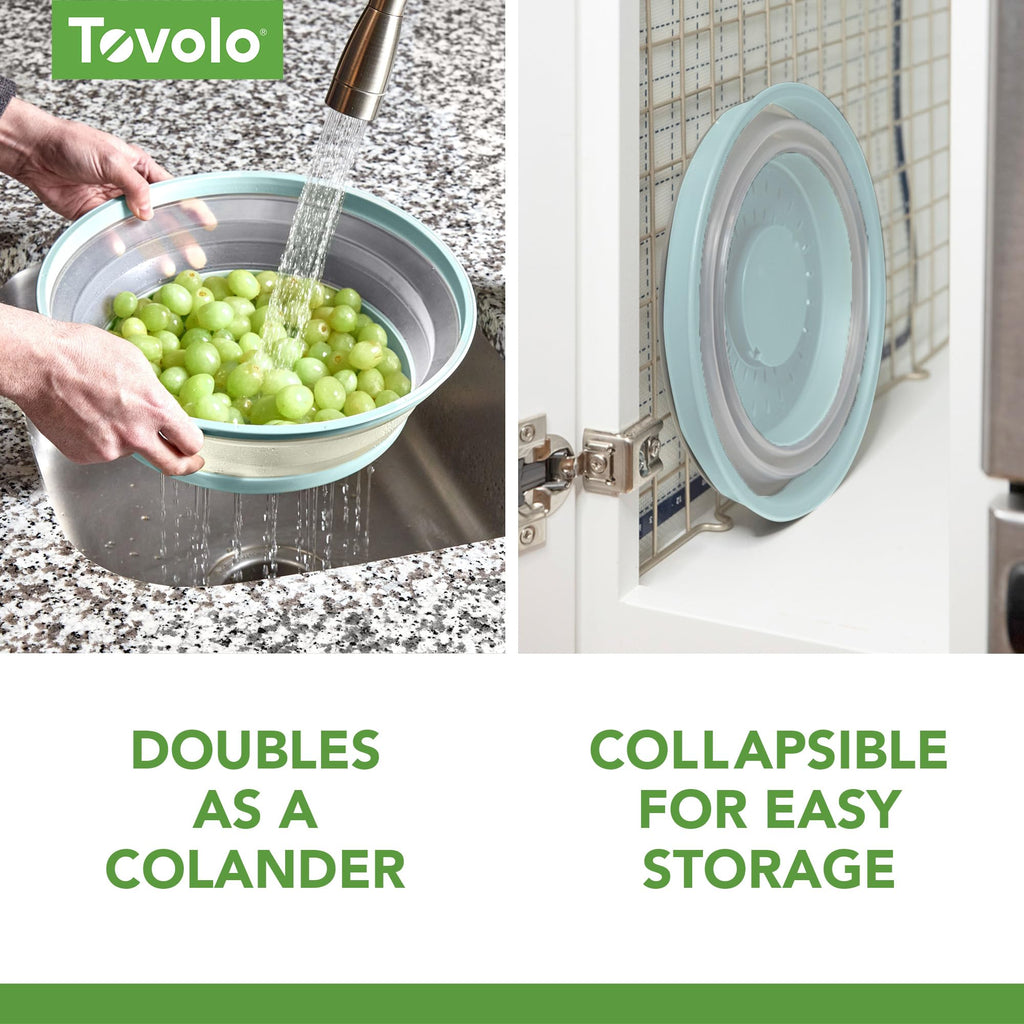 Tovolo Microwave Splatter Cover for Food, Medium (Charcoal) - Collapsible & Vented Silicone Splatter Guard Lid - Microwave Plate & Dish Cover with Handle - BPA-Free Kitchen Gadget for Meal Prep