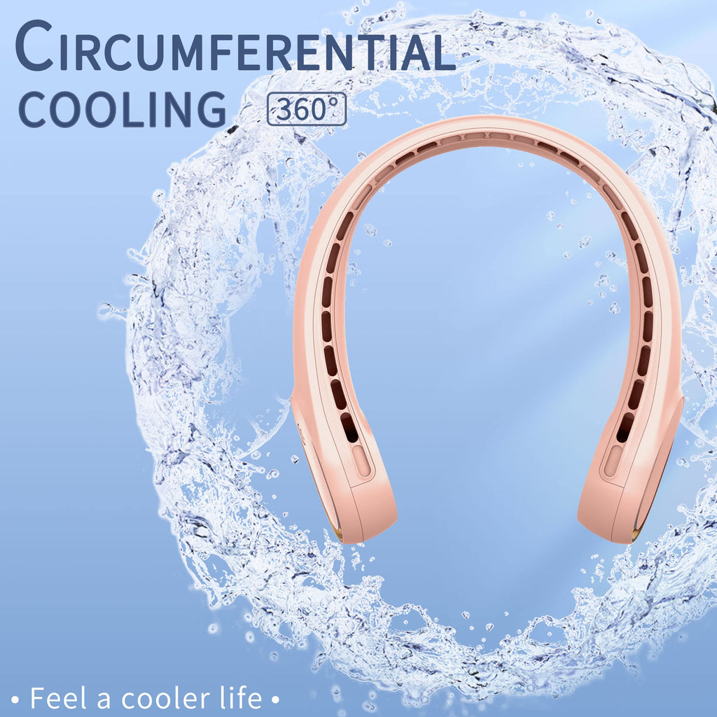 FrSara Neck Fan, Portable Personal Fan Strong Wind, 4000mAh, Air Volume,360° Cooling, No Hair Twisting, Air Volume On 2 Sides, Non-Slip, Quick Charge, Long Use Time, Birthday Gift for Women, Dad, Men