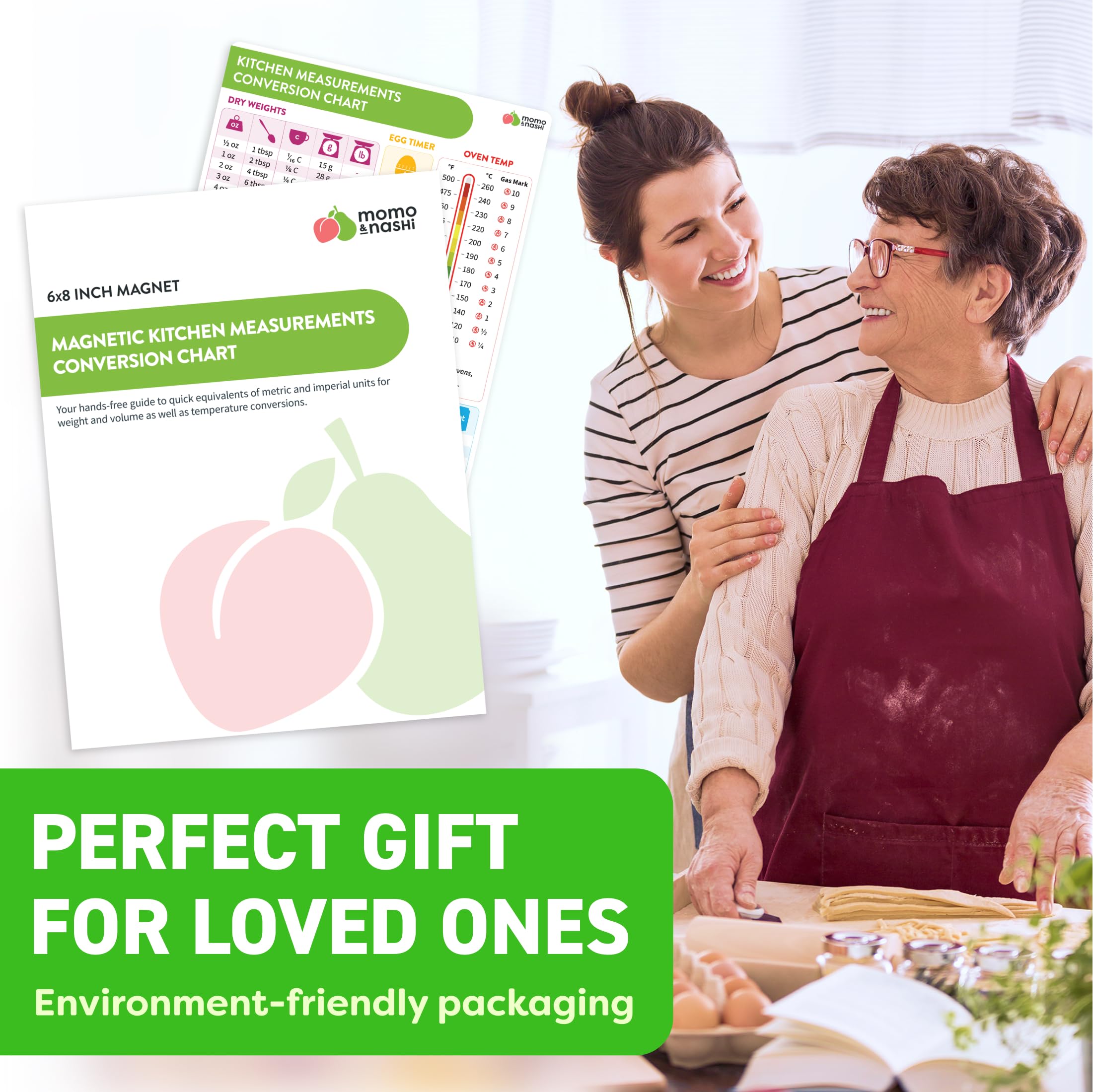 Kitchen Conversion Chart Magnet - Measurements Conversion Chart - Baking Supplies, Baking Accessories, Kitchen Gadgets Gifts for Mom Wife Grandma Mothers - Stay at Home Mom Cooking Gifts for Women