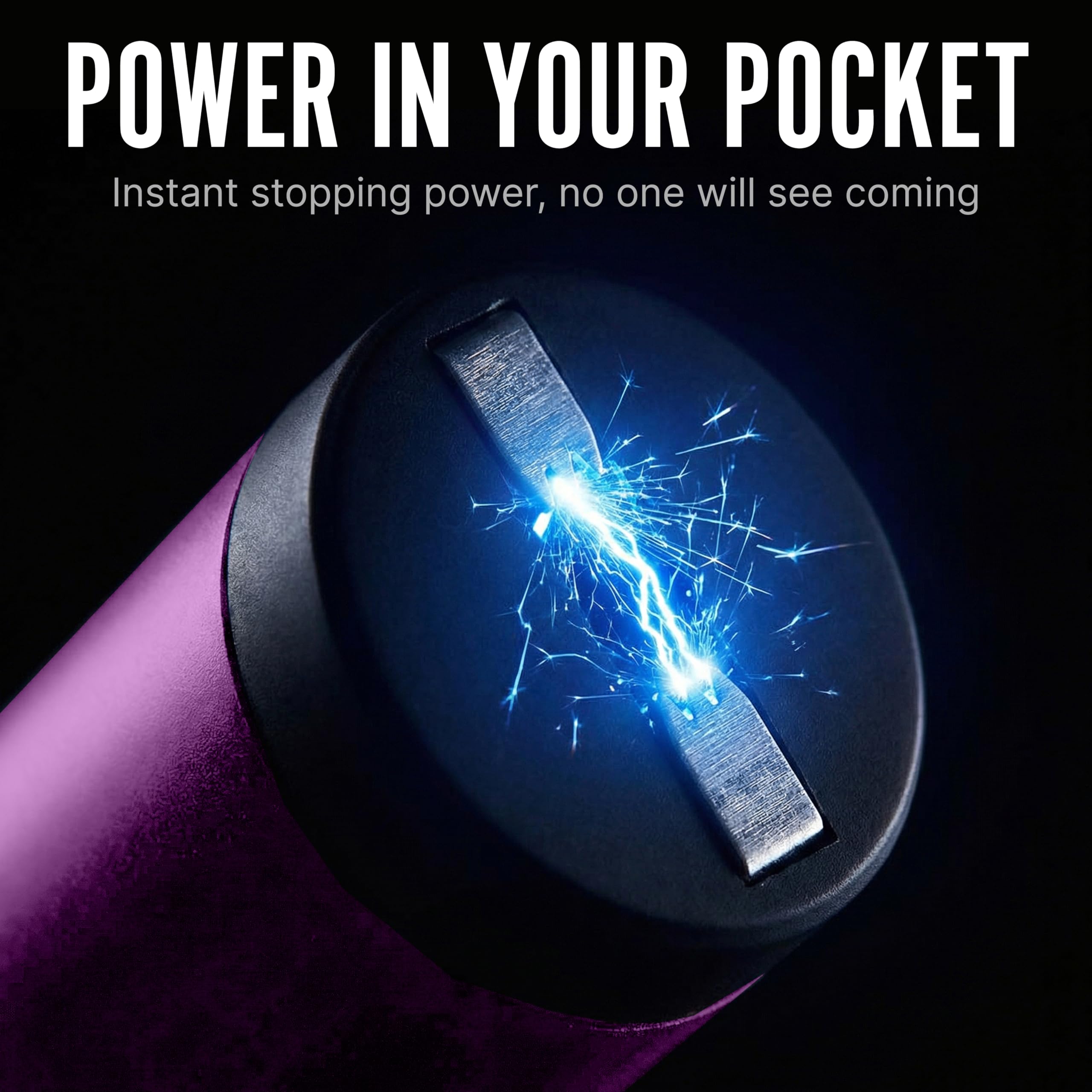 Streetwise Pain Pen 25,000,000 Volts Stun Gun for Self Protection - Tactical Stun Pen for Women and Men, USB Rechargeable, Battery Indicator, Durable Clip, Compact and Concealable for Protection