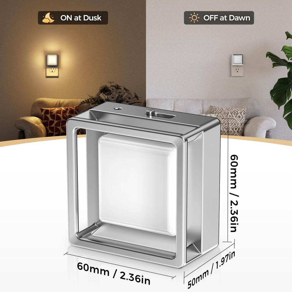 DORESshop LED Night Light, Night Lights Plug Into Wall [2 Pack] with Dusk-to-Dawn Sensor, Dimmable Nightlights, Adjustable Brightness for Bathroom, Hallway, Bedroom,Kids Room,Stairway,Soft White