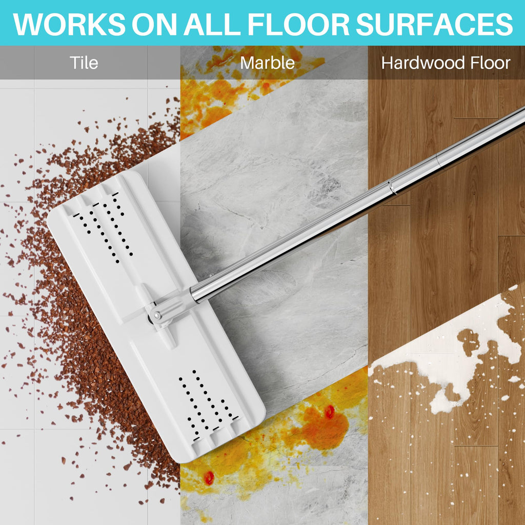 JOYMOOP Mop and Bucket Set, Flat Mops for Floor & Wall Cleaning, Commercial & Household Use, Hardwood Floor Mop with Long Handle & 4 Microfiber Pads