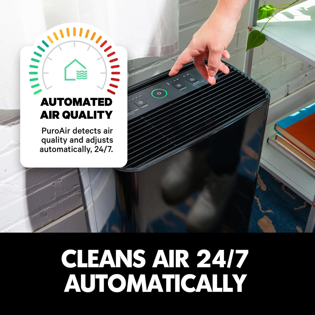 PuroAir 240 HEPA Air Purifiers for Home Large Rooms - Covers Up to 1,000 Sq Ft - Filters Up to 99.9% of Pollutants, Smoke, Pollen, Dust - Quiet HEPA Air Filter - Air Purifiers for Bedroom