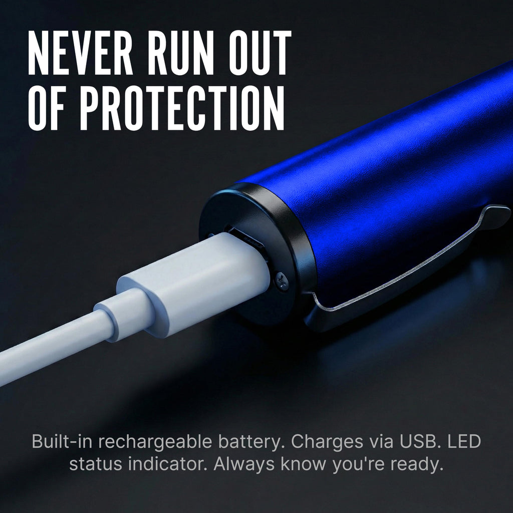 Streetwise Pain Pen 25,000,000 Volts Stun Gun for Self Protection - Tactical Stun Pen for Women and Men, USB Rechargeable, Battery Indicator, Durable Clip, Compact and Concealable for Protection