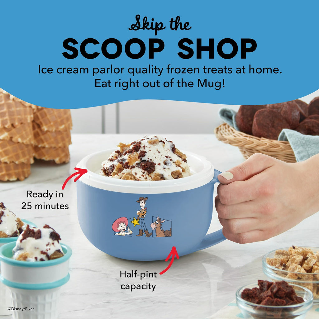 Dash My Mug Ice Cream Maker - Makes Single Serving of Gelato, Frozen Yogurt, Sorbet & More - Easy to Clean & Use - Aqua, 2 Bowls