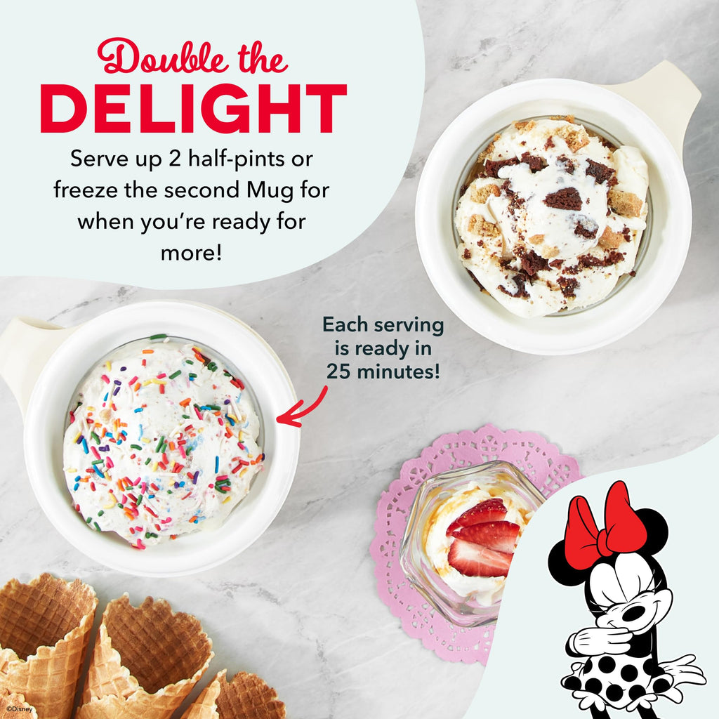 Dash My Mug Ice Cream Maker - Makes Single Serving of Gelato, Frozen Yogurt, Sorbet & More - Easy to Clean & Use - Aqua, 2 Bowls