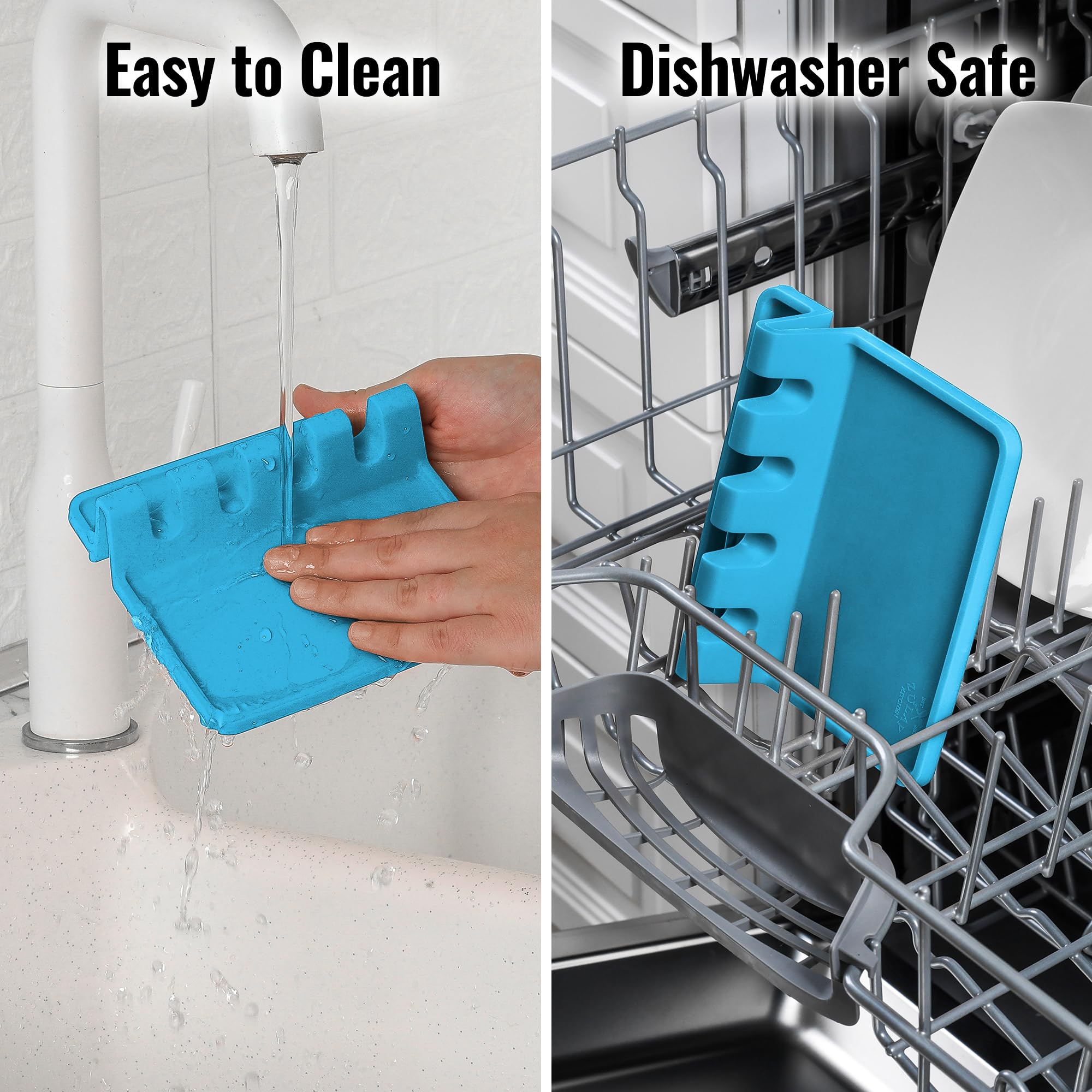 Zulay Kitchen Spoon Rest for Multiple Utensils High Heat-Resistant Silicone Drip Pad, BPA-Free Spoon Holder for Stove Top, Kitchen Gadget Holder for Ladles, Tongs, Cooking Spatula - Makes Great Gift