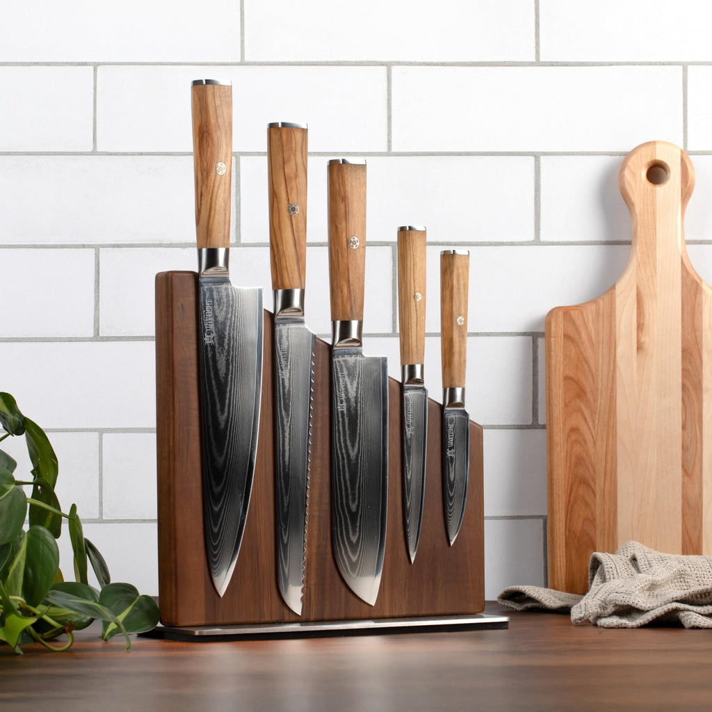 Yatoshi Professional Kitchen Knife Set, 15 Pieces, High Carbon Stainless Steel, Ergonomic Handle