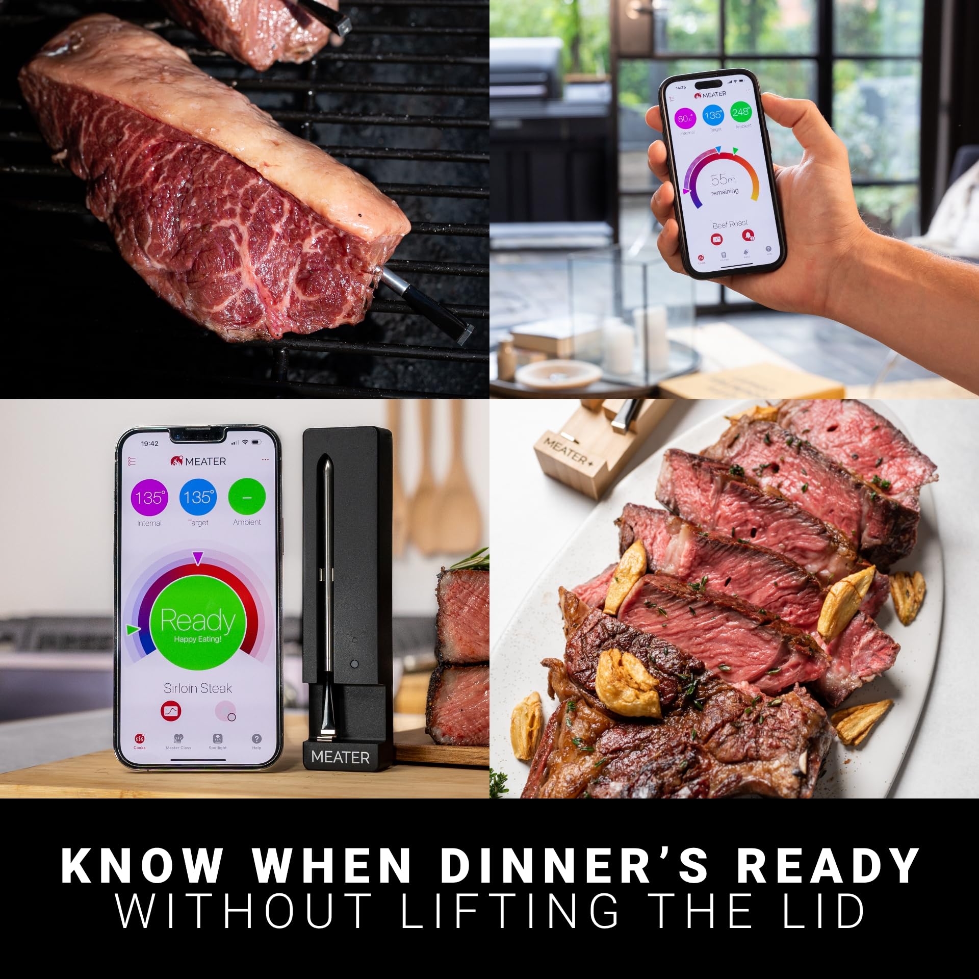 MEATER Plus: Smart Bluetooth Wireless Meat Thermometer Digital | BBQ, Grill, Oven, Smoker, Air Fryer, Kitchen | Perfect for Steak, Chicken, Turkey, and More | Delicious Recipes in App