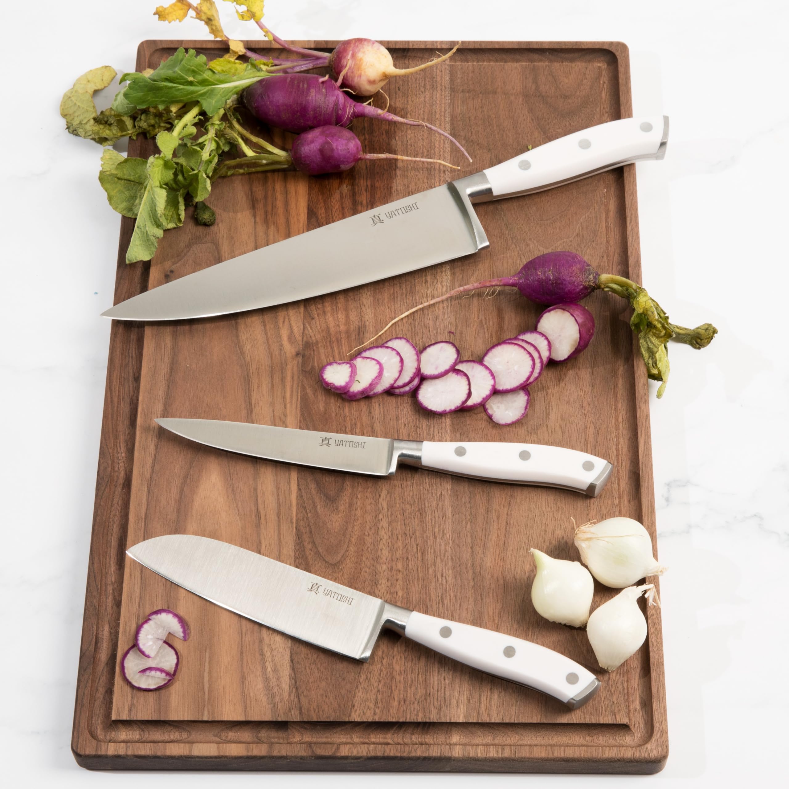 Yatoshi Professional Kitchen Knife Set, 15 Pieces, High Carbon Stainless Steel, Ergonomic Handle