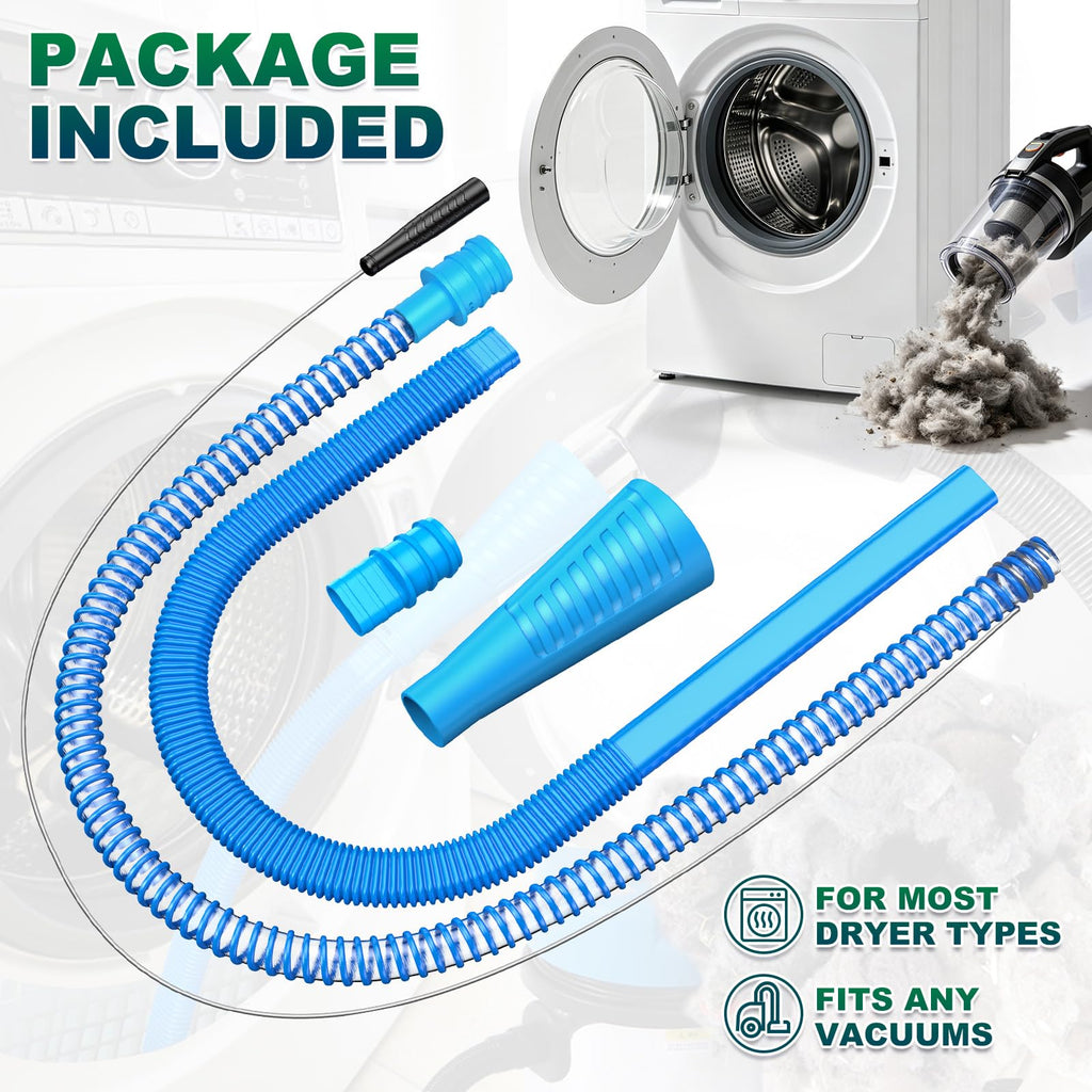 Sealegend 2 Pieces Dryer Vent Cleaner Kit Dryer Lint Vacuum Attachment, Dryer Vent Cleaning Lint Remover 2 Hoses Tools for Home Improvement
