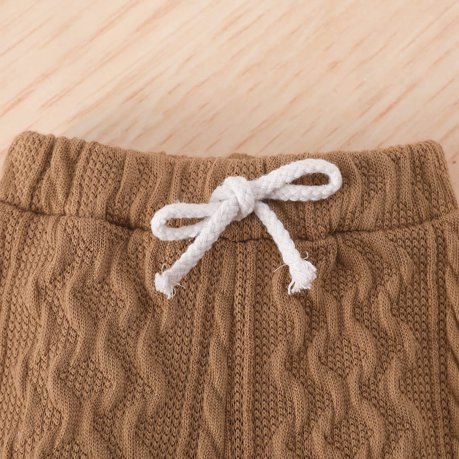 Newborn Baby Boy Girl Clothes Ribbed Knitted Cotton Long Sleeve Romper Long Pants Solid Color Fall Winter Outfits