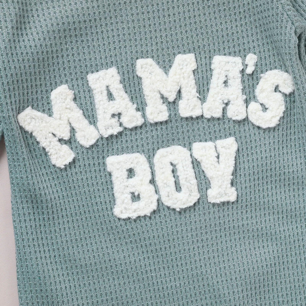 GRNSHTS Newborn Baby Boy Romper Coming Home Outfits Letter Print Bodysuit Jumpsuit+Hat+Gloves 3PCS Clothes Set