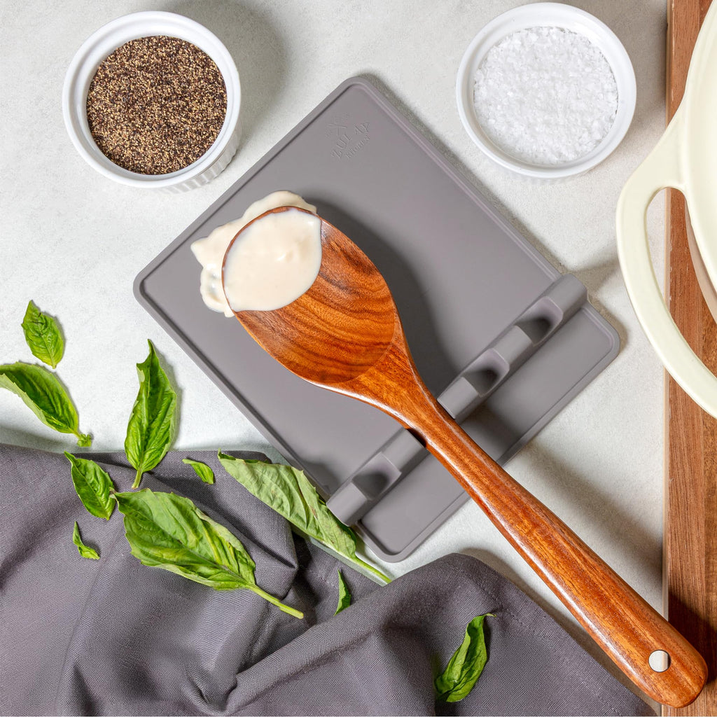 Zulay Kitchen Spoon Rest for Multiple Utensils High Heat-Resistant Silicone Drip Pad, BPA-Free Spoon Holder for Stove Top, Kitchen Gadget Holder for Ladles, Tongs, Cooking Spatula - Makes Great Gift