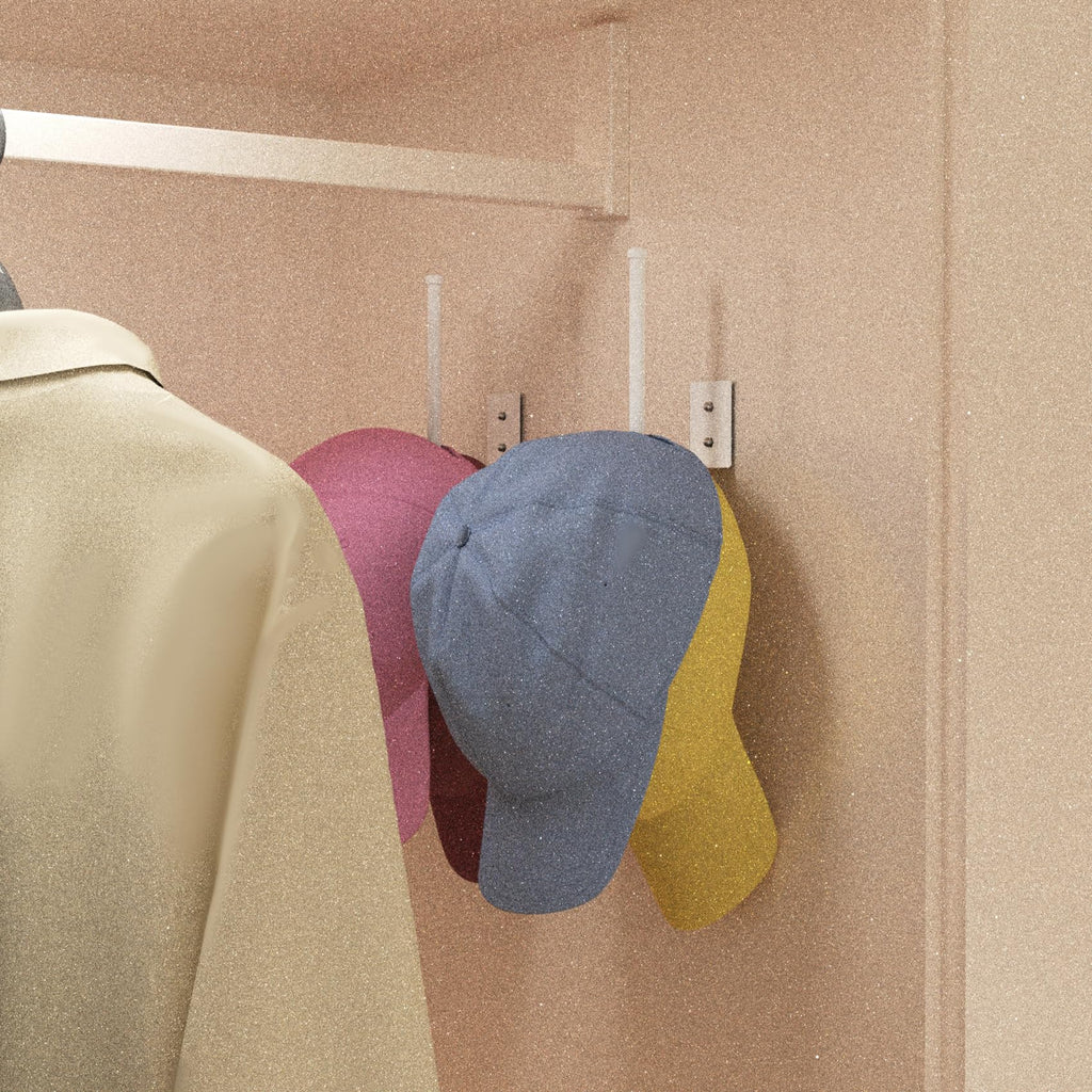 Durmmur 2 Pack Hat Racks for Baseball Caps, Stainless Steel Hat Organizer for Baseball Cap, Hat Holder Storage Organizer, Hat Hanger Strong Adhesive/Wall Drilled for Door, Bedroom, Closet(Black 6 in)