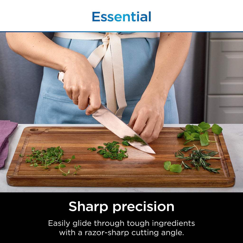 Ninja K32017 Foodi NeverDull Premium Knife System, 17 Piece Knife Block Set with Built-in Sharpener, German Stainless Steel Knives, Black
