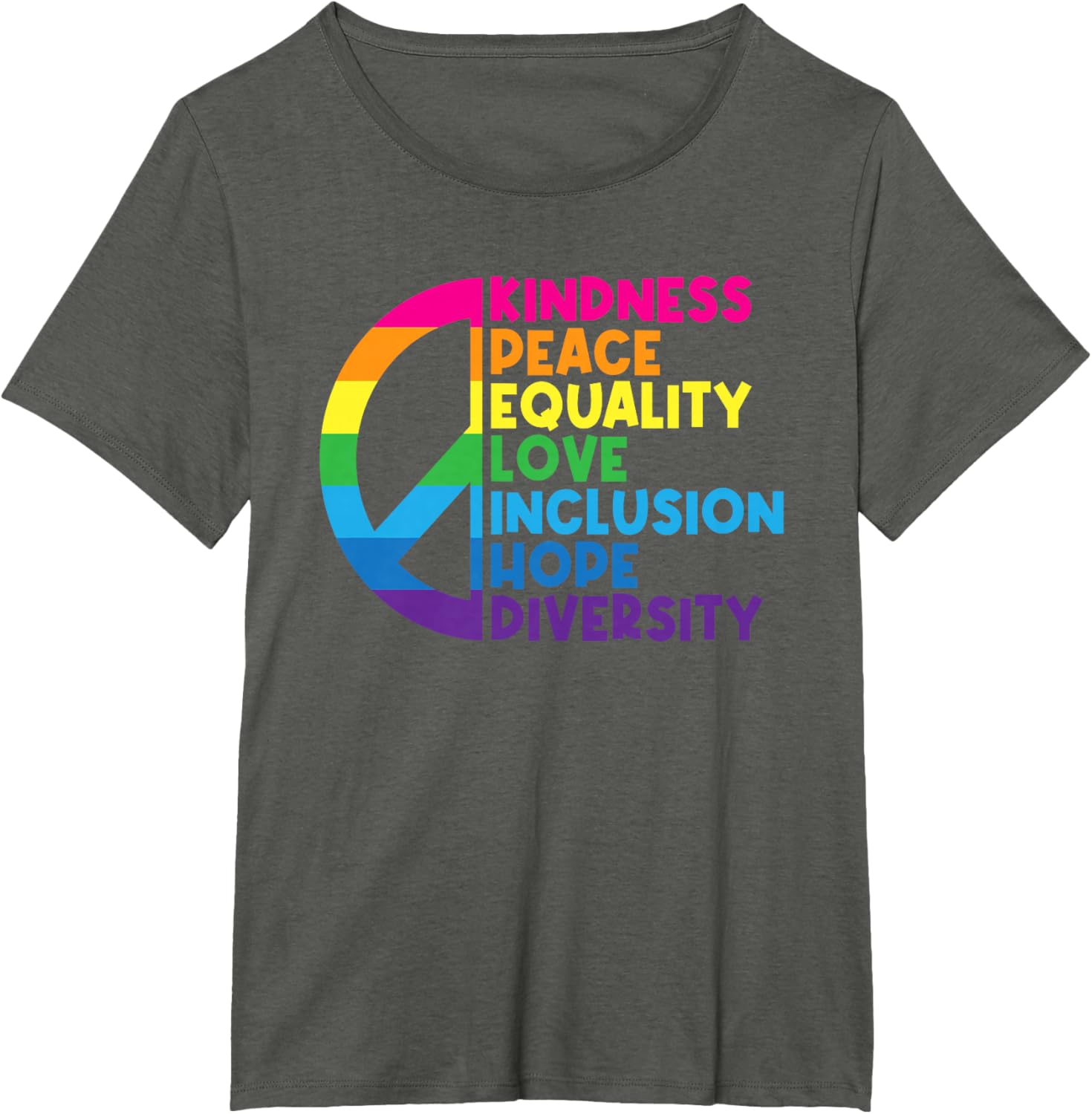 Kindness Peace Equality Love Inclusion Hope Diversity T-Shirt Small