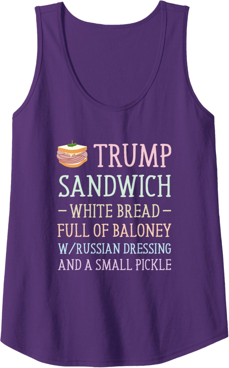 Anti Trump Sandwich Sign Funny Tank Top