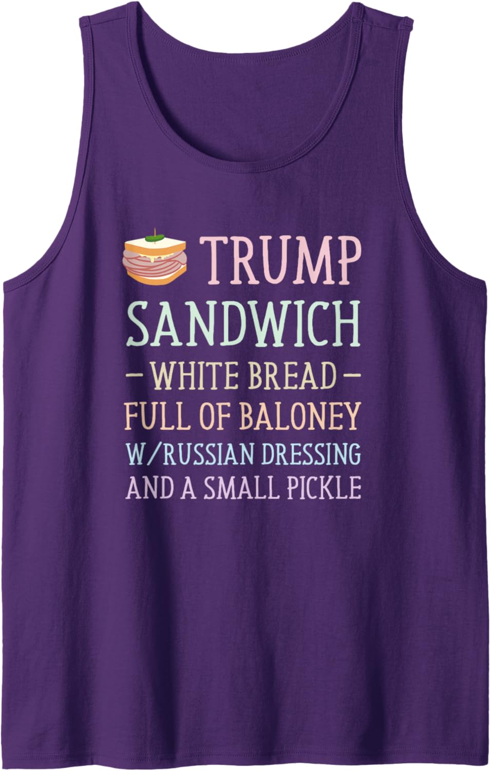 Anti Trump Sandwich Sign Funny Tank Top